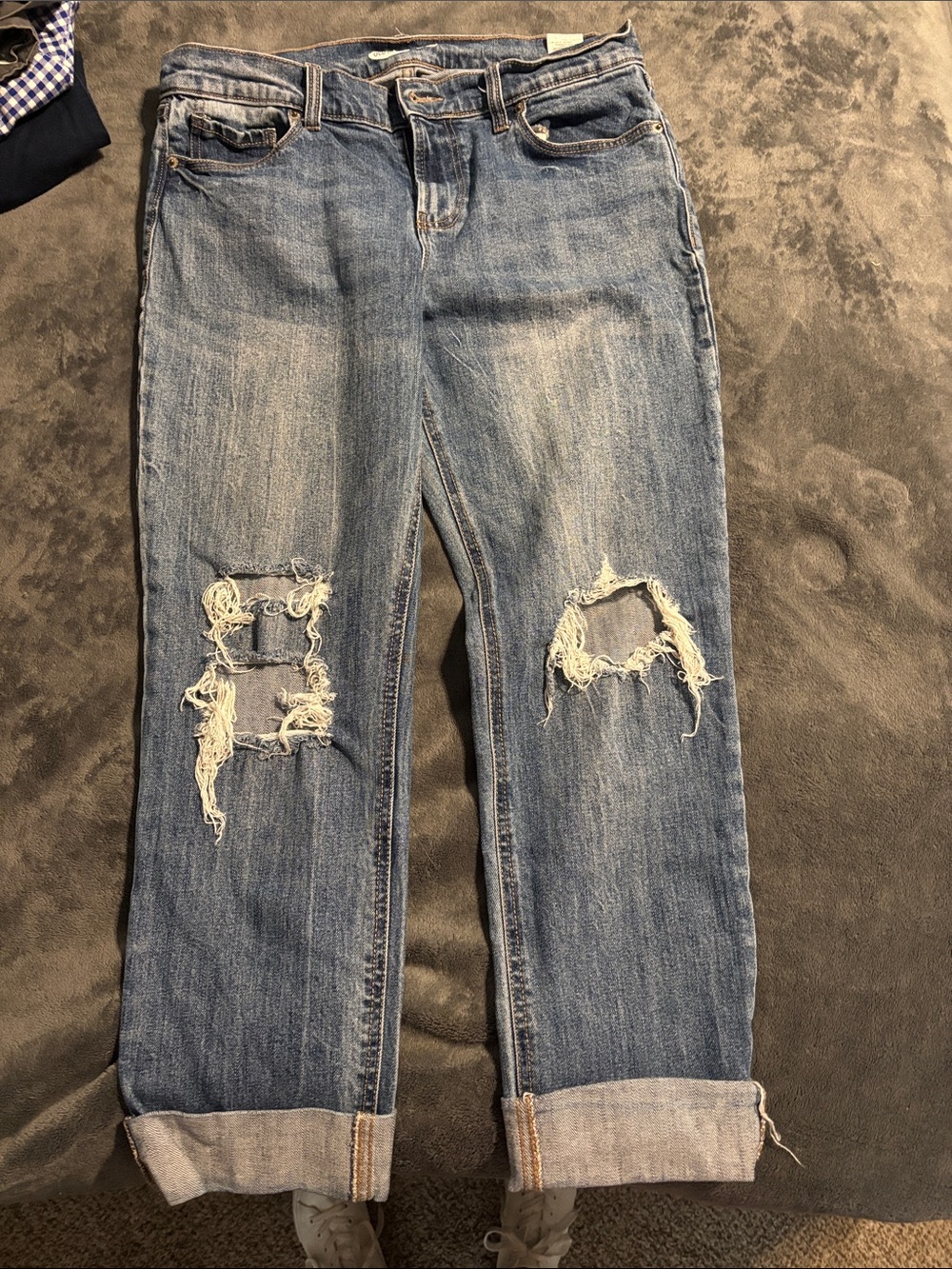 Old Navy Boyfriend Classic Distressed Blue Women's Jeans